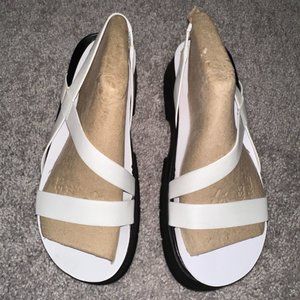 Naturalizer Jubalee Sport Sandals White Faux Leather 10M